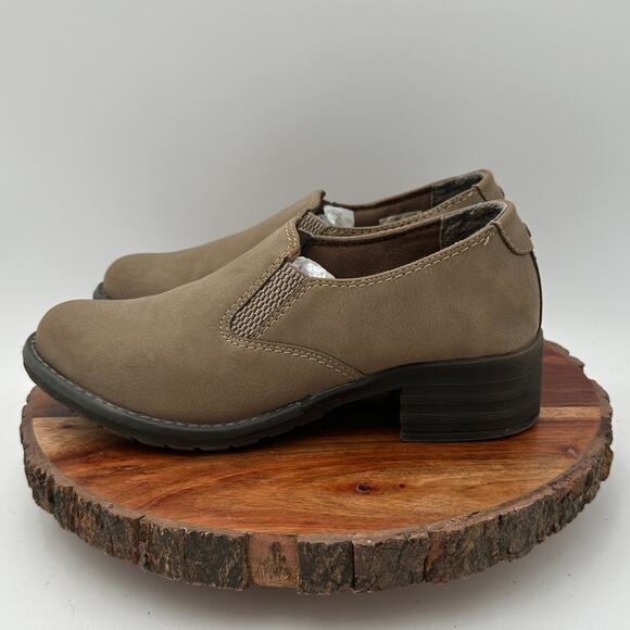 Eastland Shoes - Eastland Brooke Slip On Clog Loafer Light Tan Taupe Chunky Heel Comfort Size 7.5